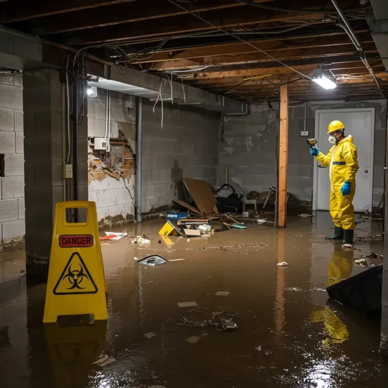 Flooded Basement Electrical Hazard in Minersville, PA Property